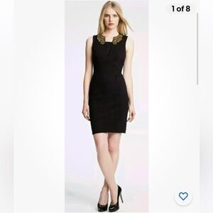 Ted Baker London Edella Embellished‎ Collar Black Dress Size 1 US 4 (1097)
